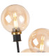 Placid Table Lamp Touch Switch 3 Light E14 15cm Round Glass Shade Brass Amber Plated Satin Black-7