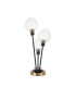 Placid Table Lamp Touch Switch 3 Light E14 15cm Round Glass Shade Brass Clear Satin Black-1