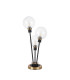 Placid Table Lamp Touch Switch 3 Light E14 15cm Round Glass Shade Brass Clear Satin Black-4