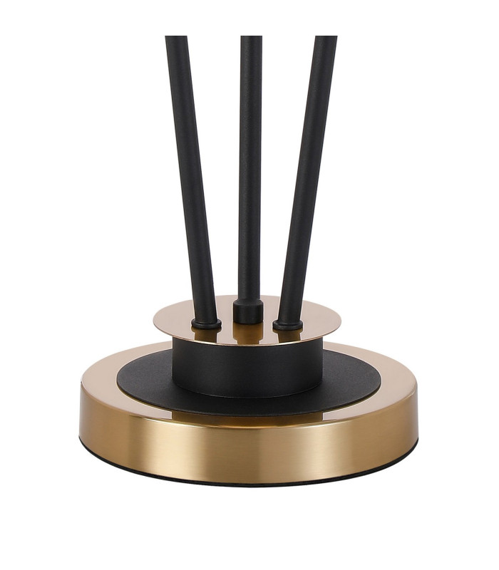 Placid Table Lamp Touch Switch 3 Light E14 15cm Round Glass Shade Brass Clear Satin Black-5