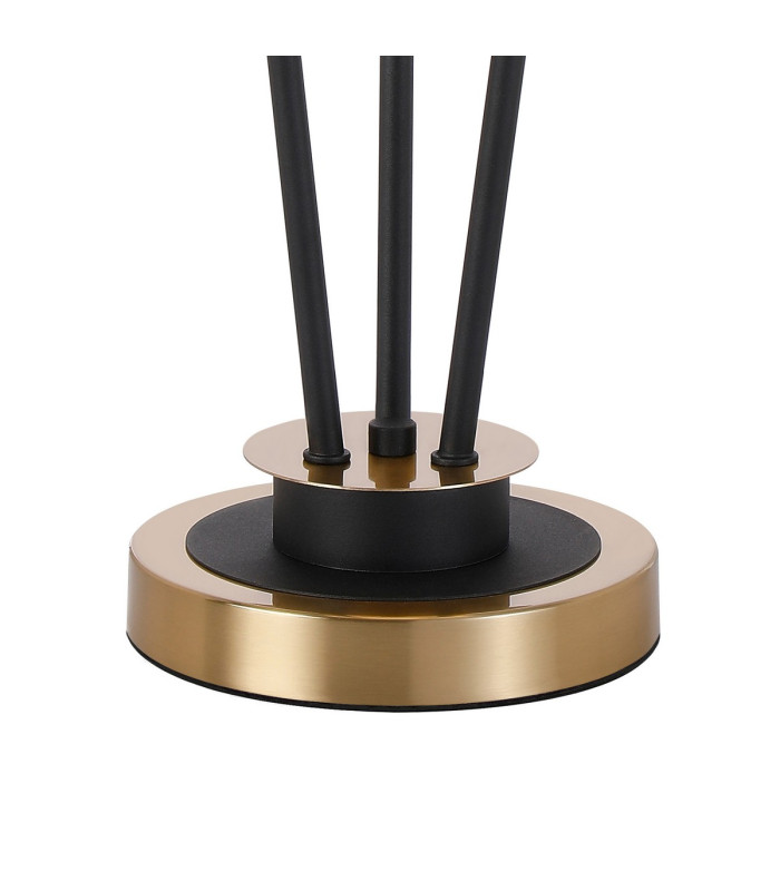 Placid Table Lamp Touch Switch 3 Light E14 15cm Round Crackled Glass Shade Brass Clear Satin Black-5