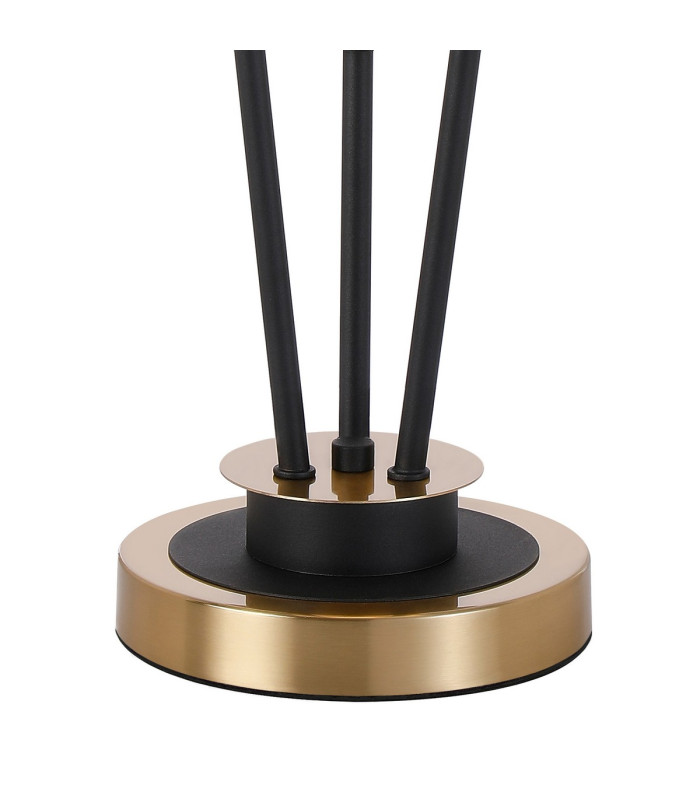 Placid Table Lamp Touch Switch 3 Light E14 15cm Round Textured Crumple Glass Shade Brass Clear Satin Black-5