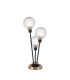 Placid Table Lamp Touch Switch 3 Light E14 15cm Round Textured Diamond Pattern Glass Shade Brass Clear Satin Black-1