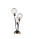 Placid Table Lamp Touch Switch 3 Light E14 15cm Round Textured Diamond Pattern Glass Shade Brass Clear Satin Black-4