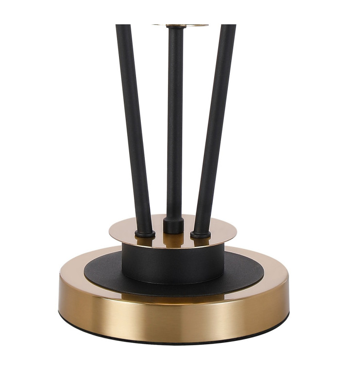 Placid Table Lamp Touch Switch 3 Light E14 15cm Round Textured Diamond Pattern Glass Shade Brass Clear Satin Black-5