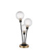 Placid Table Lamp Touch Switch 3 Light E14 15cm Round Dimpled Glass Shade Brass Clear Satin Black-1