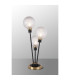 Placid Table Lamp Touch Switch 3 Light E14 15cm Round Dimpled Glass Shade Brass Clear Satin Black-3