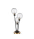 Placid Table Lamp Touch Switch 3 Light E14 15cm Round Dimpled Glass Shade Brass Clear Satin Black-4