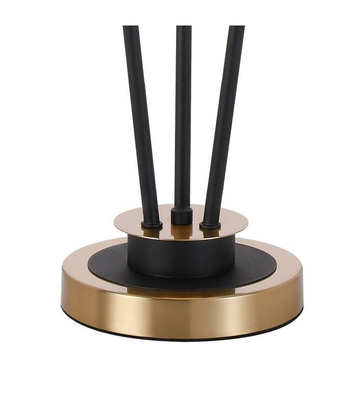 Placid Table Lamp Touch Switch 3 Light E14 15cm Round Marble Effect Glass Shade Brass White Satin Black-5