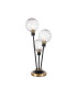 Placid Table Lamp Touch Switch 3 Light E14 15cm Round Textured Melting Glass Shade Brass Clear Satin Black-1