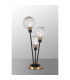Placid Table Lamp Touch Switch 3 Light E14 15cm Round Textured Melting Glass Shade Brass Clear Satin Black-3