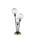 Placid Table Lamp Touch Switch 3 Light E14 15cm Round Textured Melting Glass Shade Brass Clear Satin Black-4