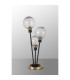 Placid Table Lamp Touch Switch 3 Light E14 15cm Round Textured Melting Glass Shade Brass Clear Satin Black-8