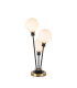 Placid Table Lamp Touch Switch 3 Light E14 15cm Round Glass Shade Brass Opal Satin Black-1