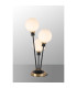Placid Table Lamp Touch Switch 3 Light E14 15cm Round Glass Shade Brass Opal Satin Black-3