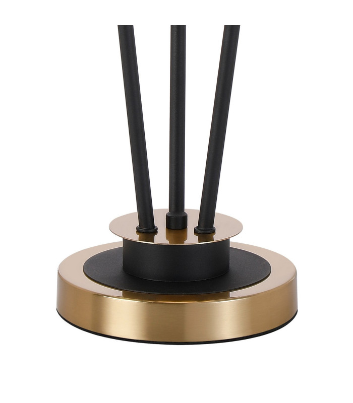 Placid Table Lamp Touch Switch 3 Light E14 15cm Round Glass Shade Brass Opal Satin Black-5
