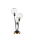 Placid Table Lamp Touch Switch 3 Light E14 15cm Round Ribbed Glass Shade Brass Clear Satin Black-4