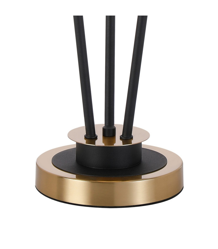 Placid Table Lamp Touch Switch 3 Light E14 15cm Round Ribbed Glass Shade Brass Clear Satin Black-5
