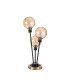 Placid Table Lamp Touch Switch 3 Light E14 15cm Round Segment Glass Shade Brass Amber Plated Satin Black-4