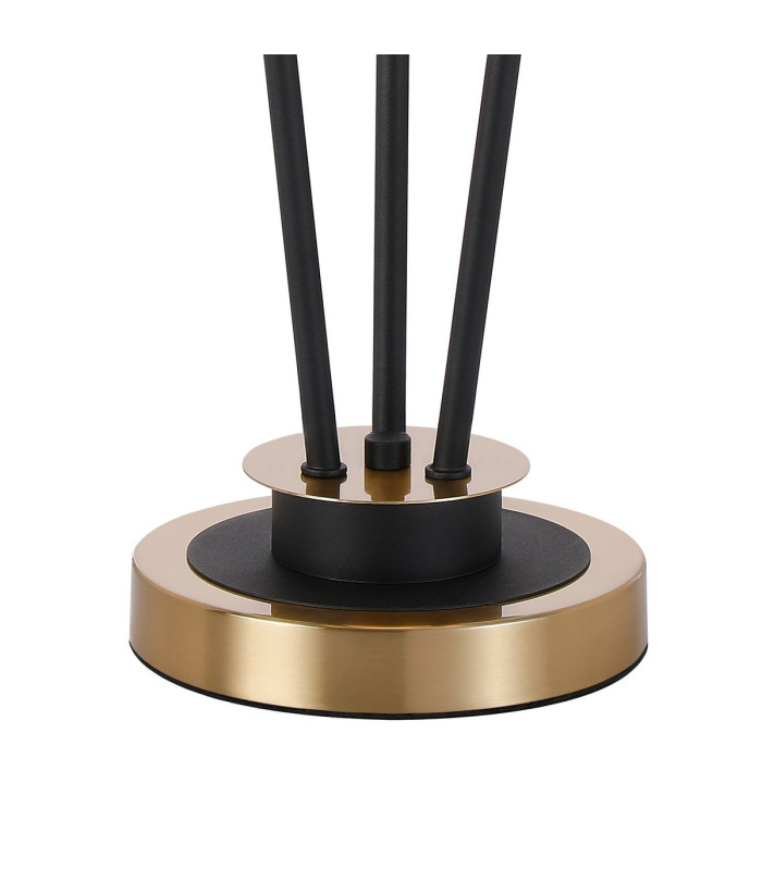 Placid Table Lamp Touch Switch 3 Light E14 15cm Round Segment Glass Shade Brass Amber Plated Satin Black-5