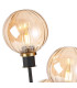 Placid Table Lamp Touch Switch 3 Light E14 15cm Round Segment Glass Shade Brass Amber Plated Satin Black-7