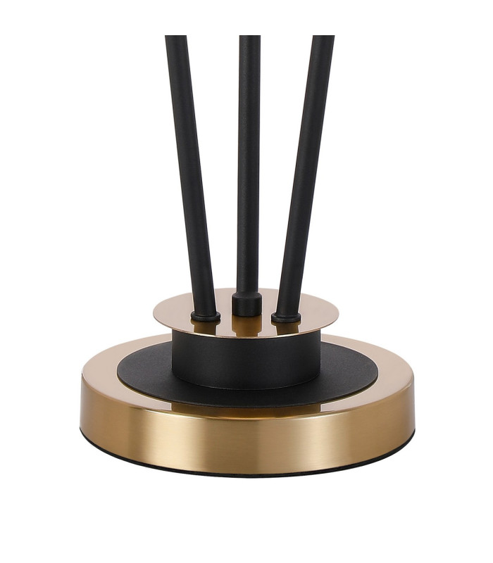 Placid Table Lamp Touch Switch 3 Light E14 15cm Round Segment Glass Shade Brass Smoke Plated Satin Black-5