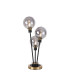 Placid Table Lamp Touch Switch 3 Light E14 15cm Round Glass Shade Brass Smoke Plated Satin Black-1
