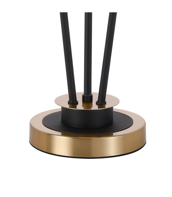 Placid Table Lamp Touch Switch 3 Light E14 15cm Round Glass Shade Brass Smoke Plated Satin Black-5