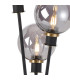 Placid Table Lamp Touch Switch 3 Light E14 15cm Round Glass Shade Brass Smoke Plated Satin Black-6