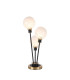 Placid Table Lamp Touch Switch 3 Light E14 15cm Round Speckled Glass Shade Brass White Satin Black-1