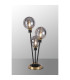 Placid Table Lamp Touch Switch 3x E14 15cm Round Textured Smooth / Ribbed Glass Shade Brass Smoke Plated Satin Black-3