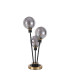 Placid Table Lamp Touch Switch 3x E14 15cm Round Textured Smooth / Ribbed Glass Shade Brass Smoke Plated Satin Black-4