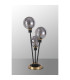 Placid Table Lamp Touch Switch 3x E14 15cm Round Textured Smooth / Ribbed Glass Shade Brass Smoke Plated Satin Black-8