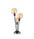 Placid Table Lamp Touch Switch 3 Light E14 15cm Round Glass Shade Satin Nickel Amber Plated Satin Black-4