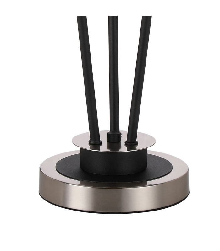 Placid Table Lamp Touch Switch 3 Light E14 15cm Round Glass Shade Satin Nickel Amber Plated Satin Black-6