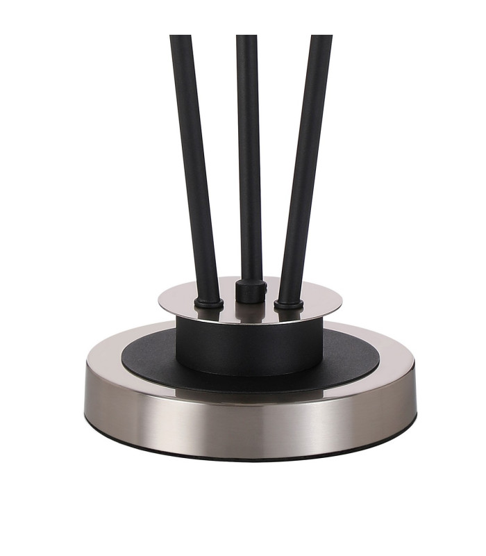 Placid Table Lamp Touch Switch 3 Light E14 15cm Round Glass Shade Satin Nickel Clear Satin Black-5