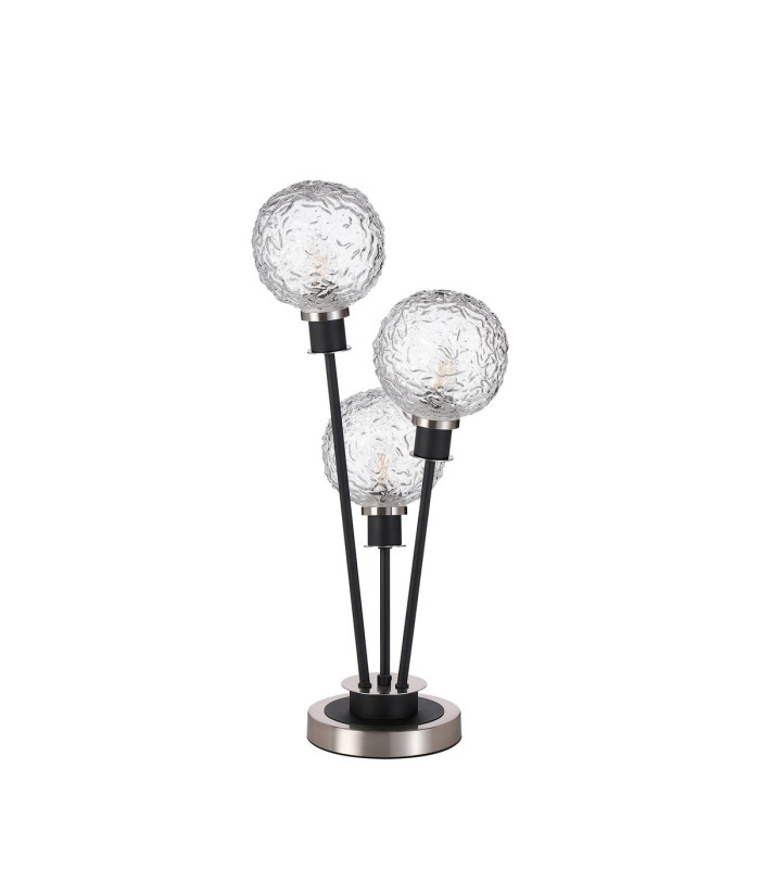 Placid Table Lamp Touch Switch 3 Light E14 15cm Round Textured Crumple Glass Shade Satin Nickel Clear Satin Black-4