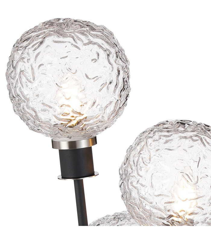 Placid Table Lamp Touch Switch 3 Light E14 15cm Round Textured Crumple Glass Shade Satin Nickel Clear Satin Black-7
