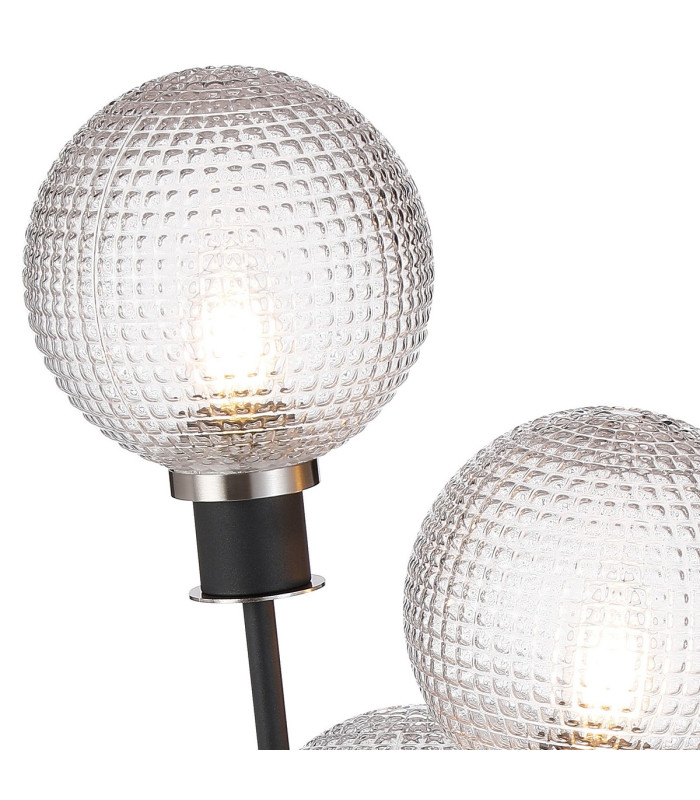 Placid Table Lamp Touch Switch 3x E14 15cm Round Textured Diamond Pattern Glass Shade Satin Nickel Clear Satin Black-7