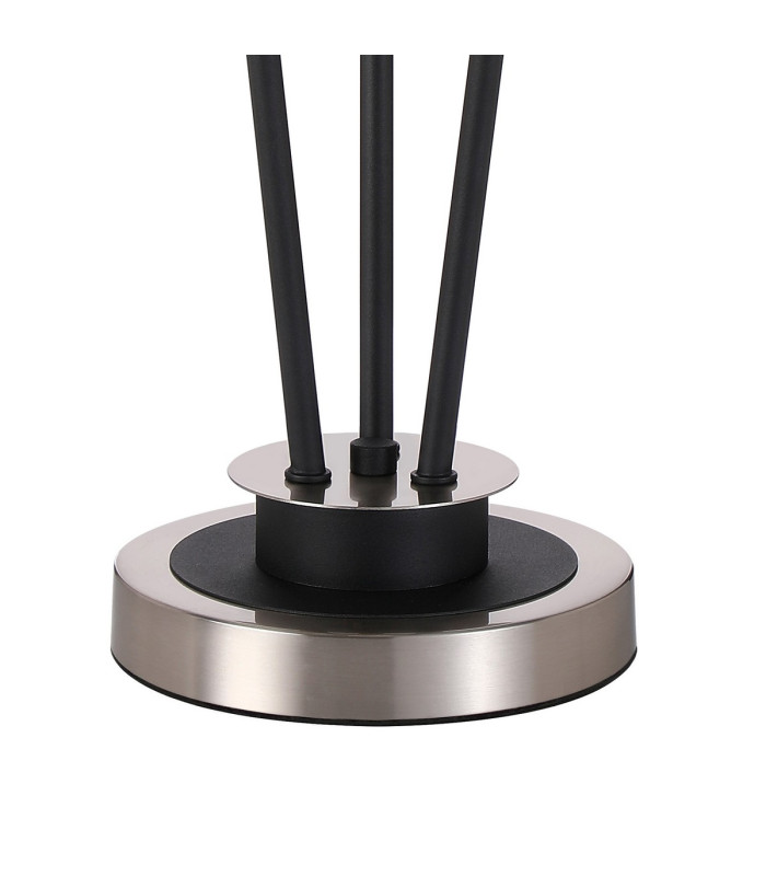 Placid Table Lamp Touch Switch 3 Light E14 15cm Round Marble Effect Glass Shade Satin Nickel White Satin Black-5