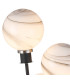 Placid Table Lamp Touch Switch 3 Light E14 15cm Round Marble Effect Glass Shade Satin Nickel White Satin Black-7