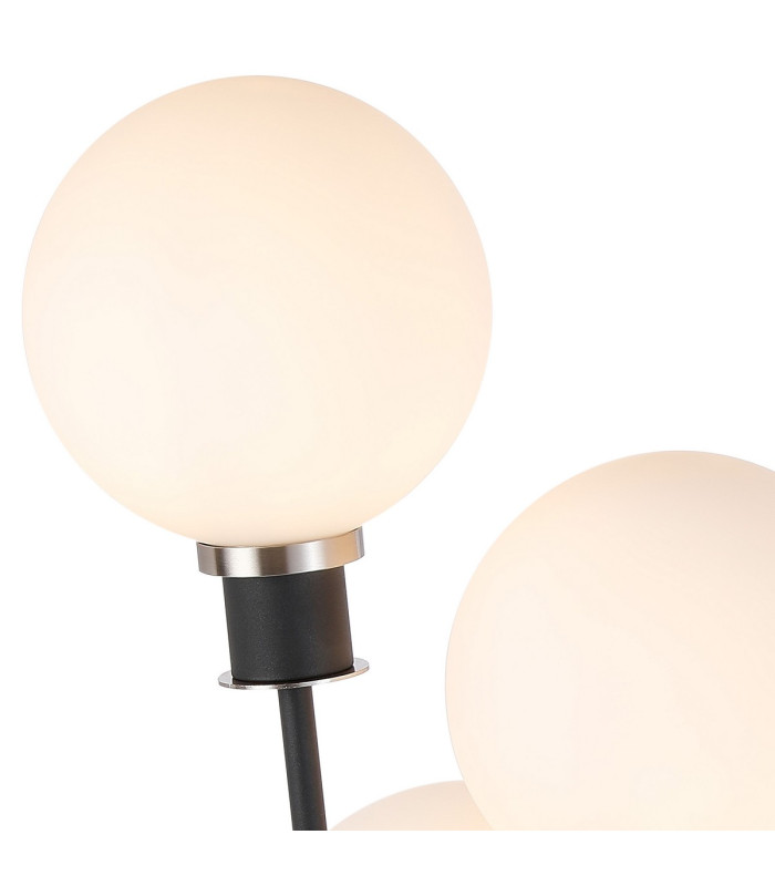 Placid Table Lamp Touch Switch 3 Light E14 15cm Round Glass Shade Satin Nickel Opal Satin Black-7