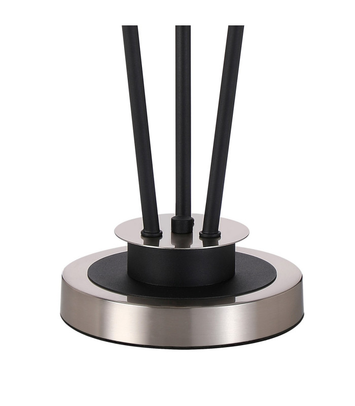 Placid Table Lamp Touch Switch 3 Light E14 15cm Round Ribbed Glass Shade Satin Nickel Clear Satin Black-5