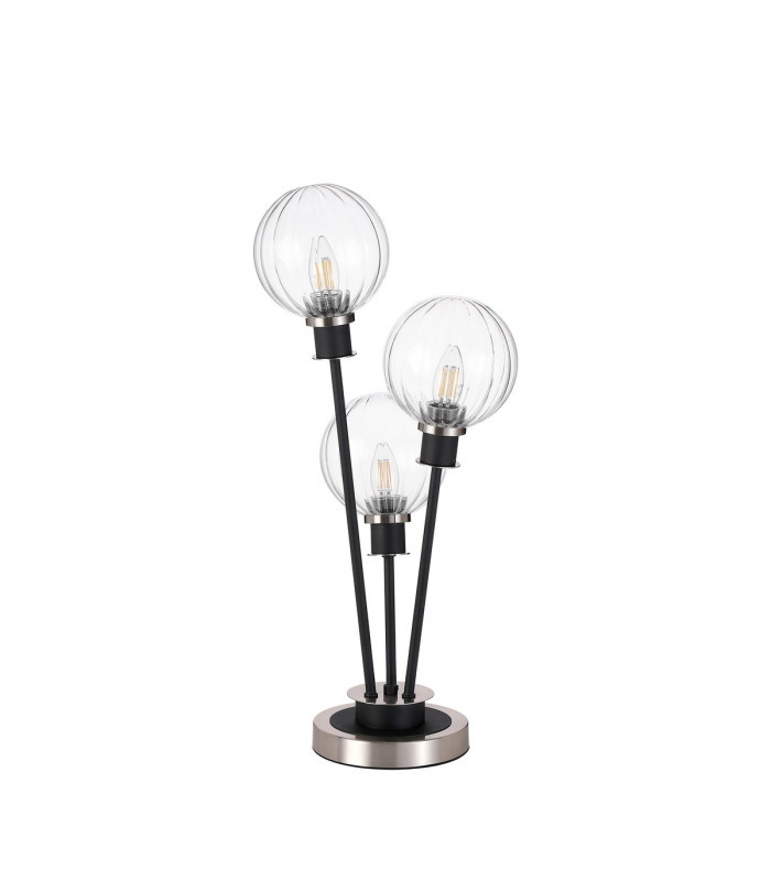 Placid Table Lamp Touch Switch 3 Light E14 15cm Round Segment Glass Shade Satin Nickel Clear Satin Black-4