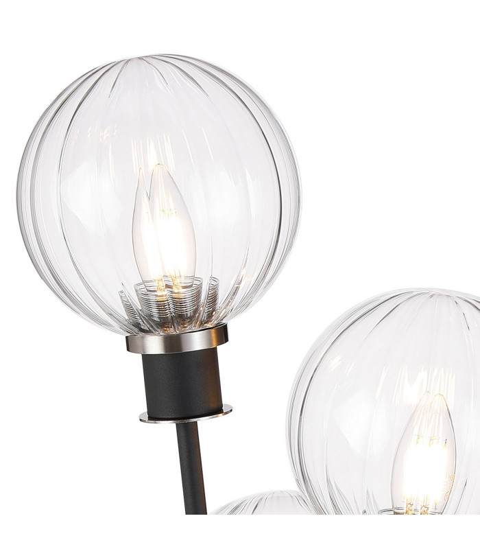 Placid Table Lamp Touch Switch 3 Light E14 15cm Round Segment Glass Shade Satin Nickel Clear Satin Black-7