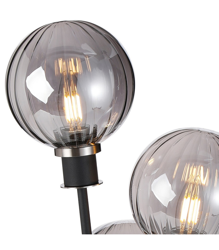 Placid Table Lamp Touch Switch 3 Light E14 15cm Round Segment Glass Shade Satin Nickel Smoke Plated Satin Black-7