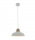 1 Light Ceiling Pendant White & Satin Nickel Plate, E27 - 1