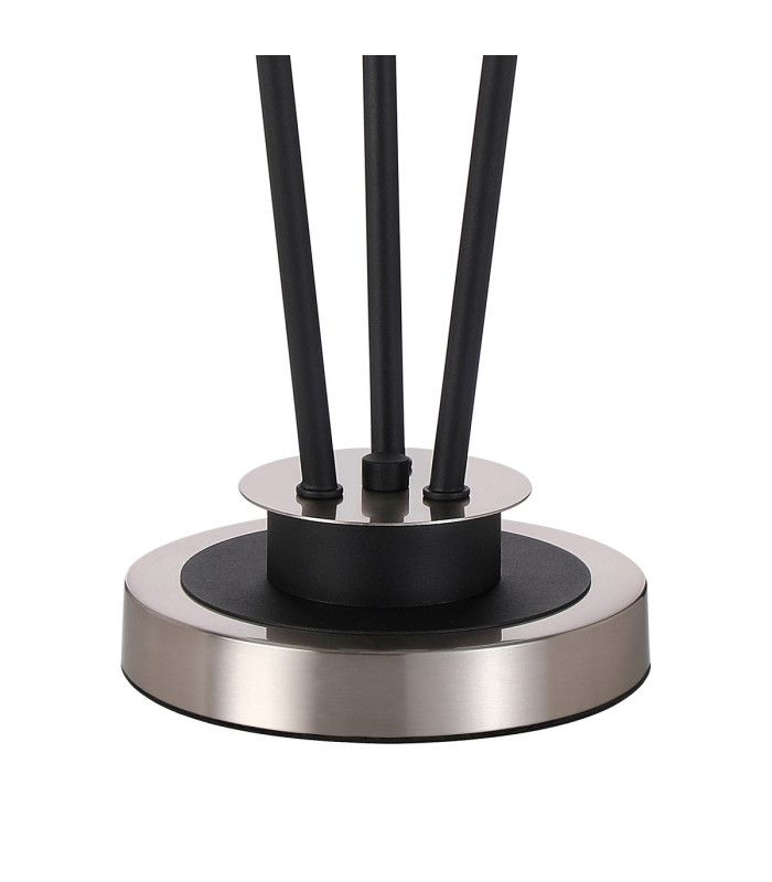 Placid Table Lamp Touch Switch 3 Light E14 15cm Round Glass Shade Satin Nickel Smoke Plated Satin Black-5