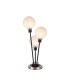 Placid Table Lamp Touch Switch 3 Light E14 15cm Round Speckled Glass Shade Satin Nickel White Satin Black-1