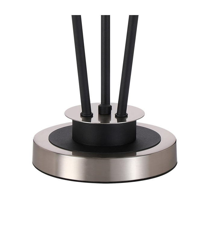 Placid Table Lamp Touch Switch 3 Light E14 15cm Round Speckled Glass Shade Satin Nickel White Satin Black-5